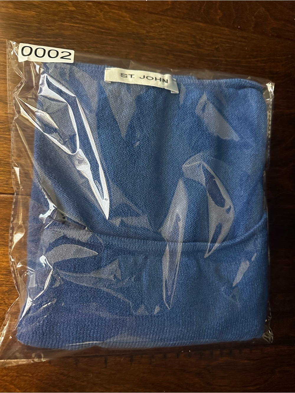 St. John Blue Cropped Wool Rayon Knit Shell Tank Top Scoop Neck M - Picture 8 of 8
